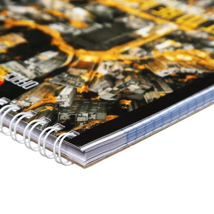 Блокнот А5, 80 листов на гребне в клетку "Ритм ночного города", обложка мелованный картон, УФ-лак, блок офсет 65г/м2