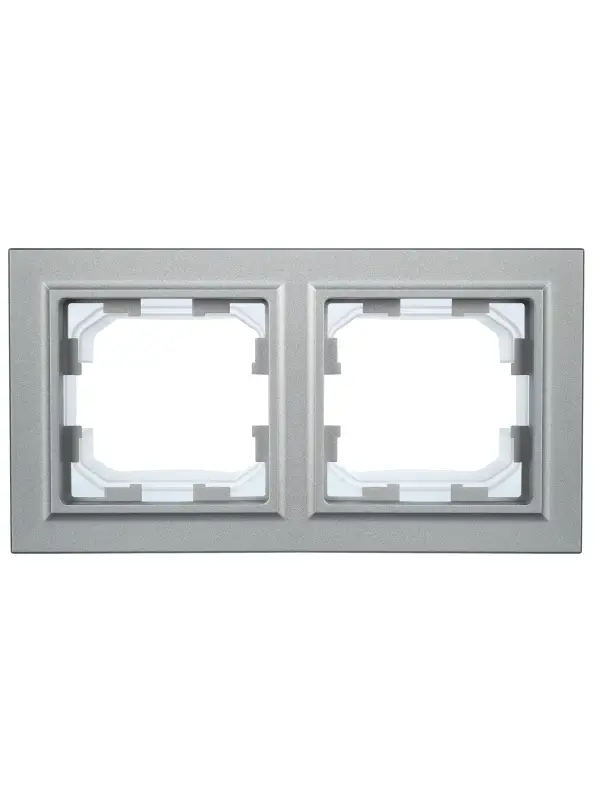 BRITE Рамка 2 поста IP44 РУ-2-БрА-44 алюминий