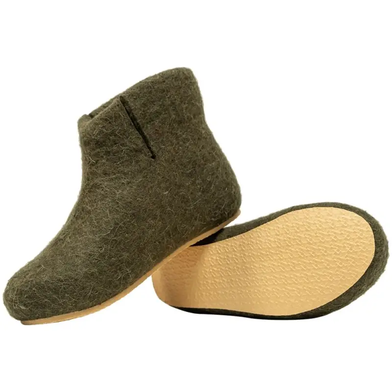 Домашние валенки Wild, зеленые (олива), размер 35