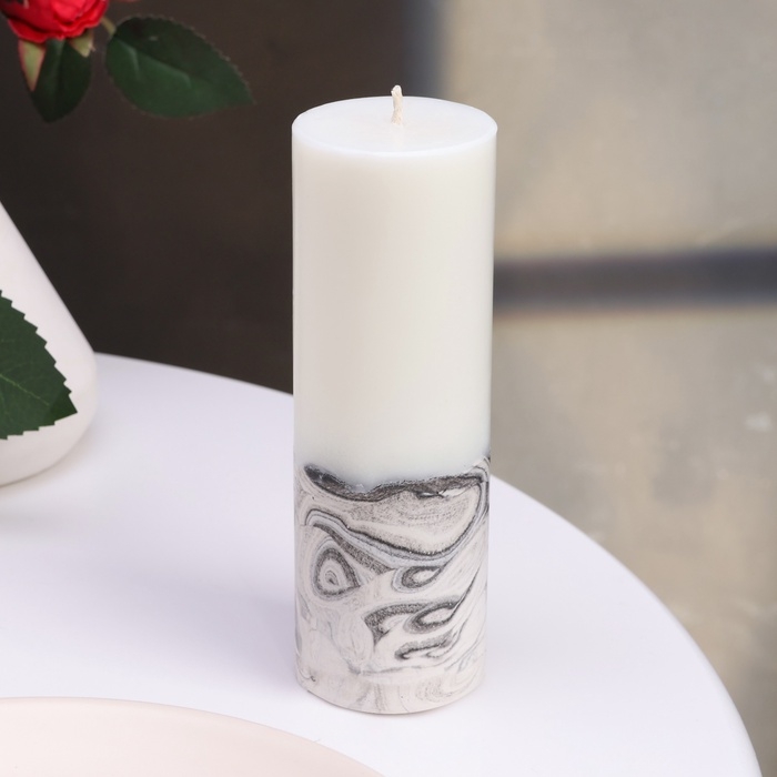 Свеча-цилиндр  Свеча-цилиндр "Мрамор", 5х14 см
