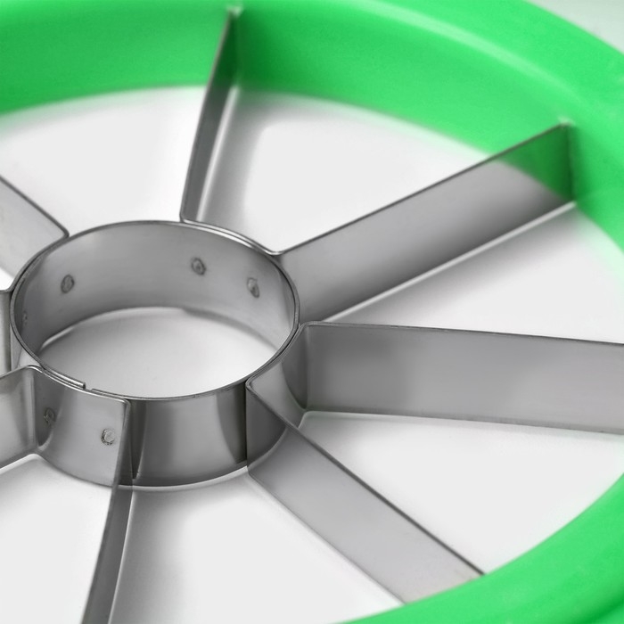 Яблокорезка Доляна «Яблоко», 16 см, с ручками, цвет зелёный Яблокорезка Доляна «Яблоко», 16 см, с ручками, цвет зелёный