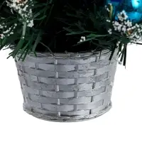 Искусственная ёлка настольная &laquo;Зимнее волшебство. Новогодний восторг&raquo;, 30 см, синяя пуансетия, d нижнего яруса 13 см, ветки ПВХ отгибаются