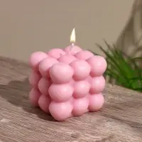 Свеча "Шарики 3 слоя" 6х6х6 см, соевый воск МИКС Свеча "Шарики 3 слоя" 6х6х6 см, соевый воск МИКС