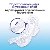 Прокладки ночные Kotex Night Ultra Soft & Dry, с крылышками, 7 шт.