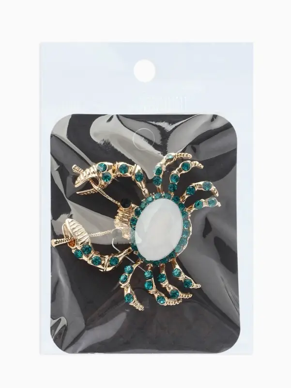 Брошь &laquo;Крабик&raquo;, морская в золоте