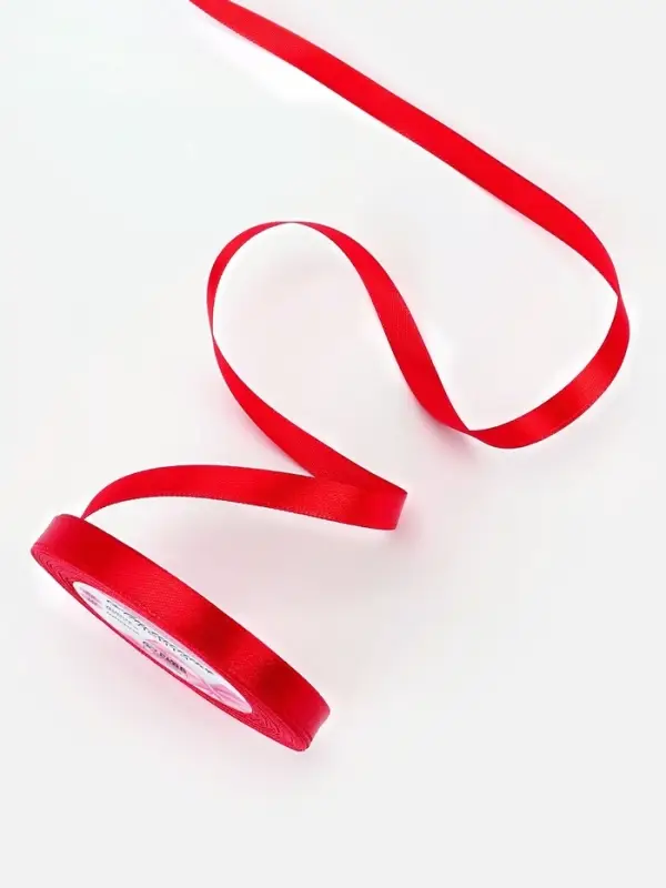 Лента атласная, 10 мм, 23±1 м, красная №26 Лента атласная, 10 мм, 23±1 м, красная №26