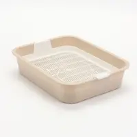 Туалет для кошек &laquo;Мур-мяу&raquo;, 33&times;25&times;7 см с сеткой, пластик, бежевый