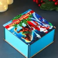 Короб сувенирный, новогодний, подарочный №2 "С Новым Годом" 18х18х9,5 см