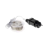 Гирлянда &laquo;Нить&raquo; 50 м, роса, IP44, серебристая нить, 500 LED, пульт, 36 В, свечение тёплое белое