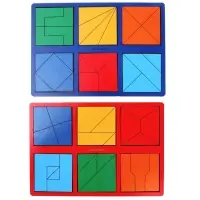 Головоломка геометрическая деревянная &laquo;Квадраты&raquo;, 2 уровень, 2 планшета