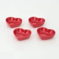 Соусники &laquo;Сердце&raquo;, 7.8&times;7.2&times;2.5 см, набор 4 шт., керамика, красные