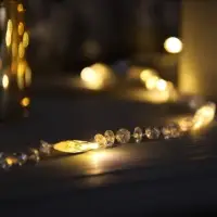 Гирлянда &laquo;Нить&raquo; 2 м, роса с насадками &laquo;Бусины&raquo;, IP20, серебристая нить, 20 LED, от батареек АА&times;2, 2 режима, свечение тёплое белое