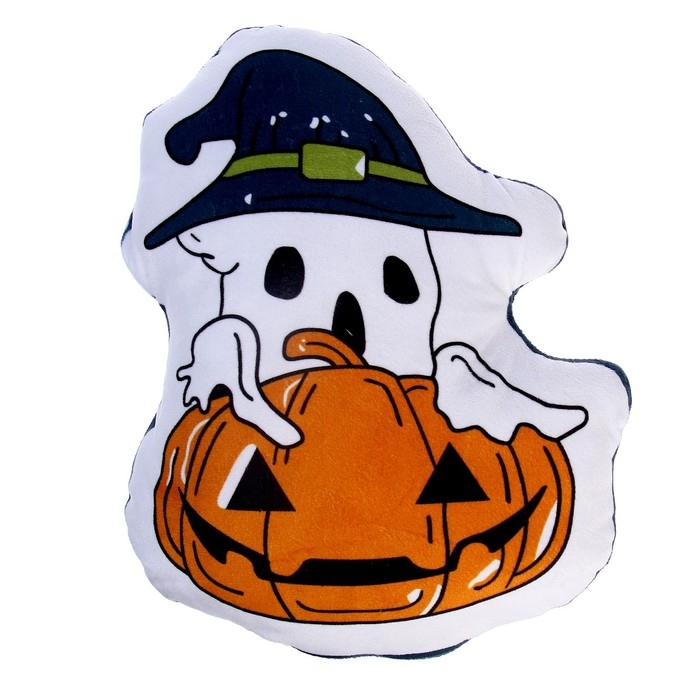 Мягкая игрушка «Привидение» с тыквой, цвет белый Мягкая игрушка «Привидение» с тыквой, цвет белый