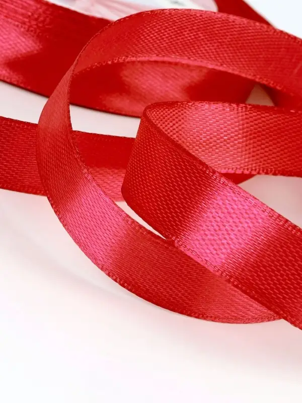 Лента атласная, 12 мм, 23±1 м, красная №26 Лента атласная, 12 мм, 23±1 м, красная №26