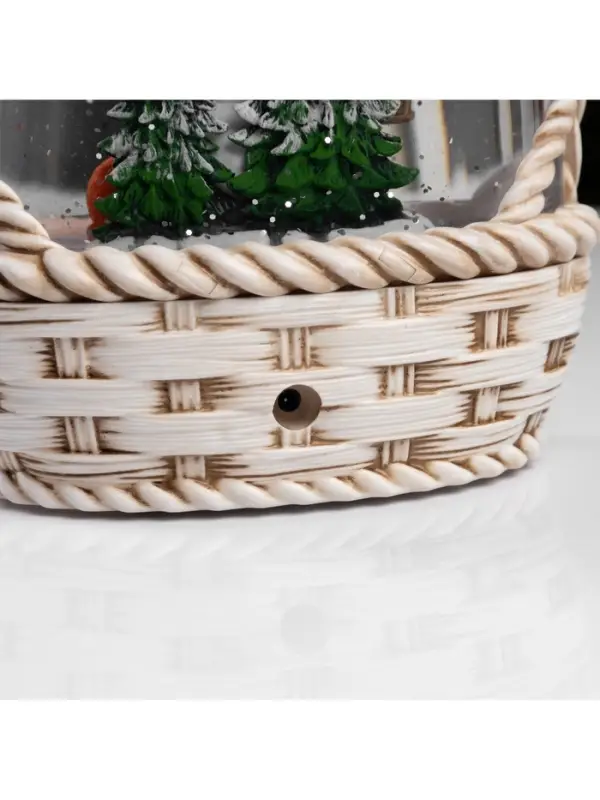 Светодиодная фигура &laquo;Снежная корзинка&raquo;, 20.3&times;15&times;9 см, музыка, от батареек ААх3, USB, свечение тёплое белое