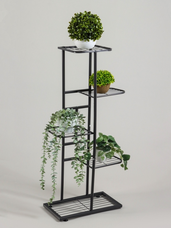 Подставка для цветов Greengo, 5 полок, 44 × 22 × 95 см, напольная, металл, тёмно-серая Подставка для цветов Greengo, 5 полок, 44 × 22 × 95 см, напольная, металл, тёмно-серая