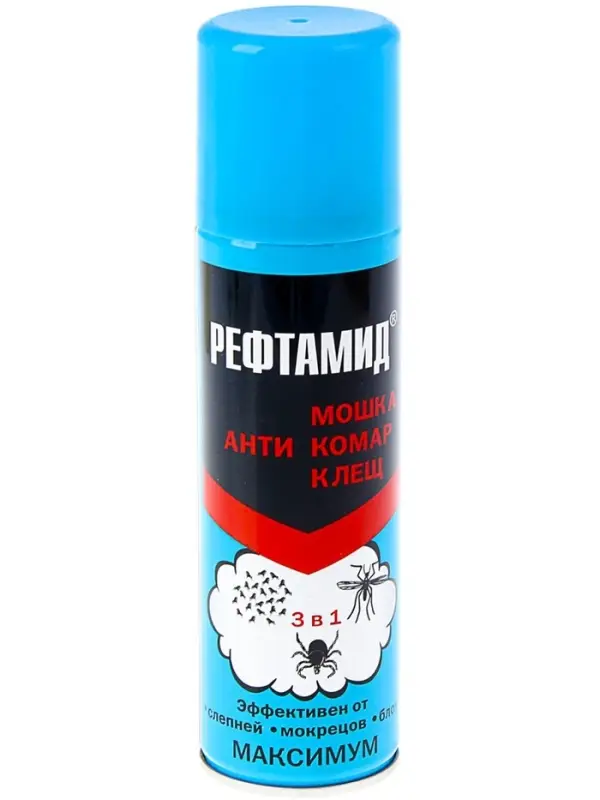 Аэрозоль Репеллент &laquo;Рефтамид&raquo; Максимум, от насекомых, 3 в 1, 147 мл
