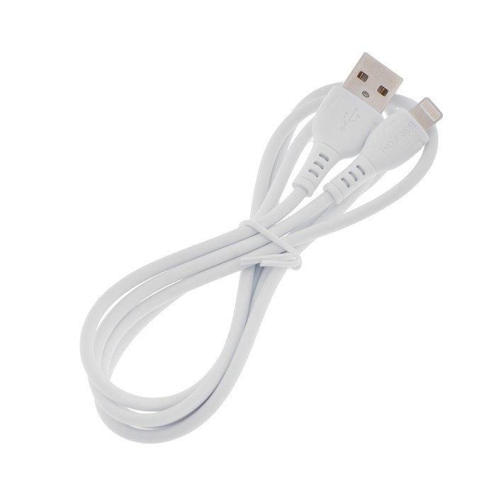 Кабель Borofone BX51, Lightning - USB, 2.4 А, 1 м, PVC оплётка, белый Кабель Borofone BX51, Lightning - USB, 2.4 А, 1 м, PVC оплётка, белый