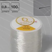 Нить силиконовая резинка, d=0.8 мм, L=100 м, прозрачная