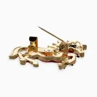 Брошь "Лошадь" малая, скакун, МИКС в золоте (неделимая фасовка 12 шт. цена за шт.)