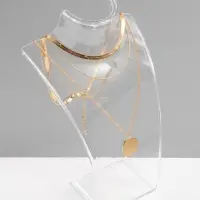 Бюст для украшений с отверстиями для серёжек QF, 13.5&times;10.5&times;20 см, h=20 см, прозрачный, глянцевый