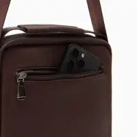Сумка на молнии, 22&times;6.5&times;25 см, коричневая