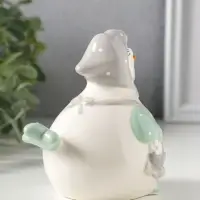 Сувенир керамика "Курочка-наседка в серо-бирюзовом переднике и косынке" 10х7,9х10,4 см