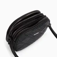 Сумка женская кросс-боди на молнии, 19&times;7&times;15 см, в клетку, чёрная