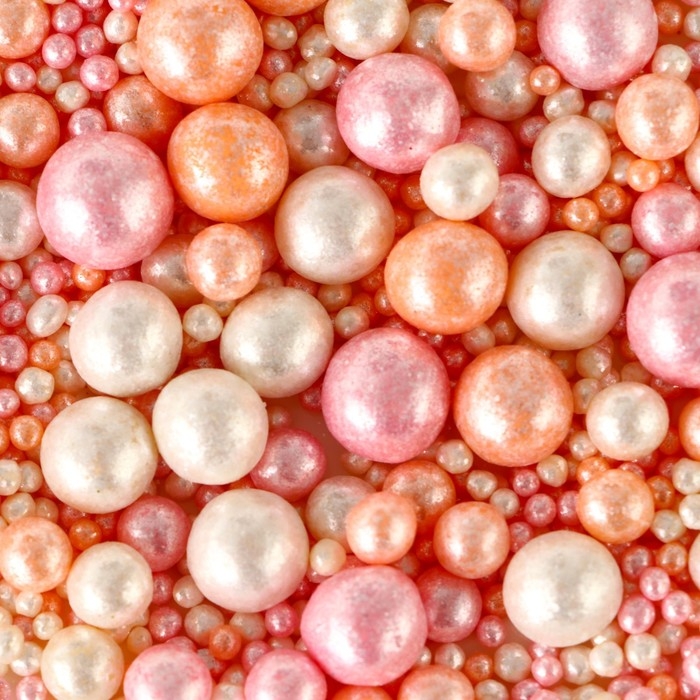 Кондитерская посыпка "Нежный блеск": пудровая, розовая, белоснежная, 50 г