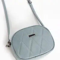 Сумка женская кросс-боди на молнии, 19&times;7&times;15 см, со стёжкой, серо-синяя