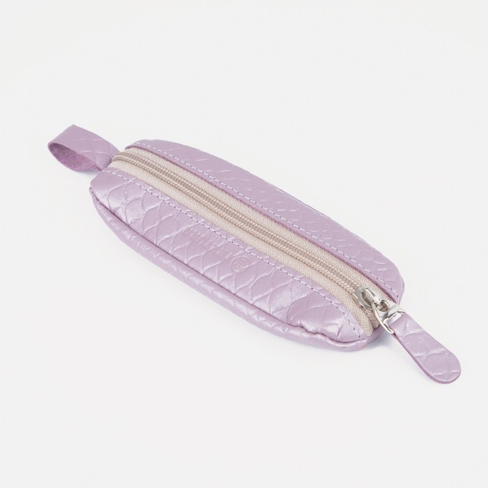 Ключница на молнии TEXTURA, длина 14,5 см, кольцо, цвет светло-сиреневый Ключница на молнии TEXTURA, длина 14,5 см, кольцо, цвет светло-сиреневый
