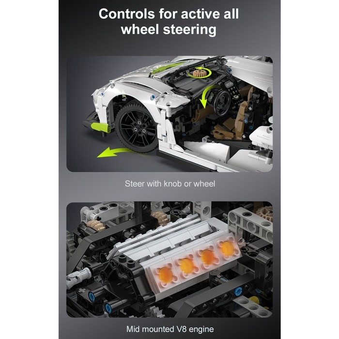 Конструктор Техно «Спорткар», 4346 деталей, масштаб 1:8 Конструктор Техно «Спорткар», 4346 деталей, масштаб 1:8