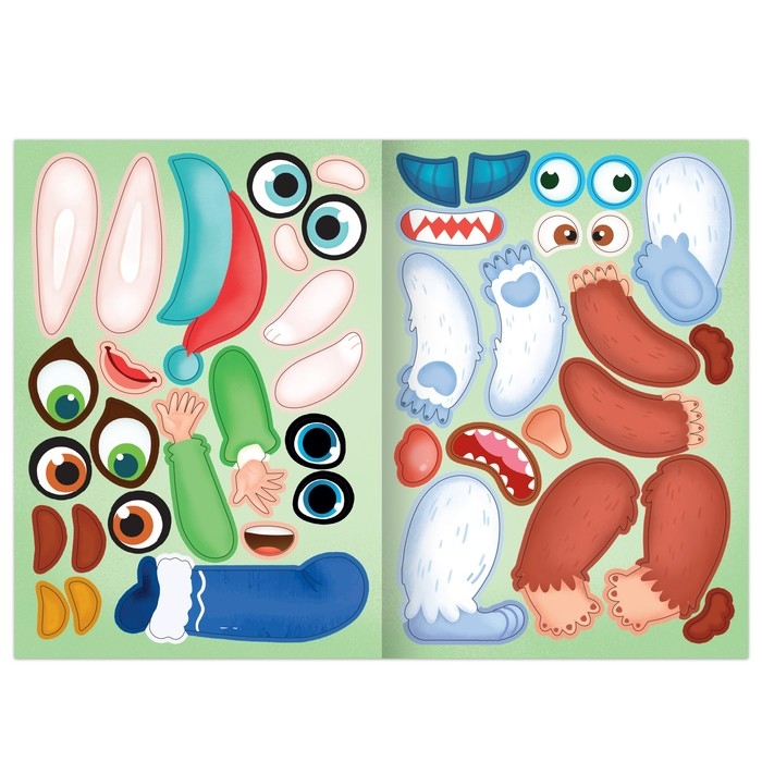 Книга с наклейками «Новогодние мордашки», 85 наклеек Книга с наклейками «Новогодние мордашки», 85 наклеек