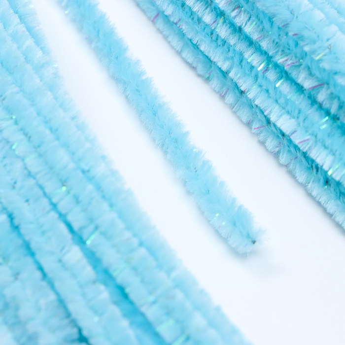 Проволока синельная набор 50 шт., голубого цвета, 30 см Проволока синельная набор 50 шт., голубого цвета, 30 см