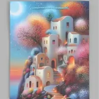 Пакет ламинированный &laquo;Город на холме&raquo;, 26&times;32&times;10 см