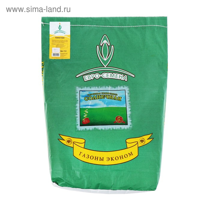 Семена Газонная травосмесь  Семена Газонная травосмесь "Солнечная" Эконом серия, 5 кг