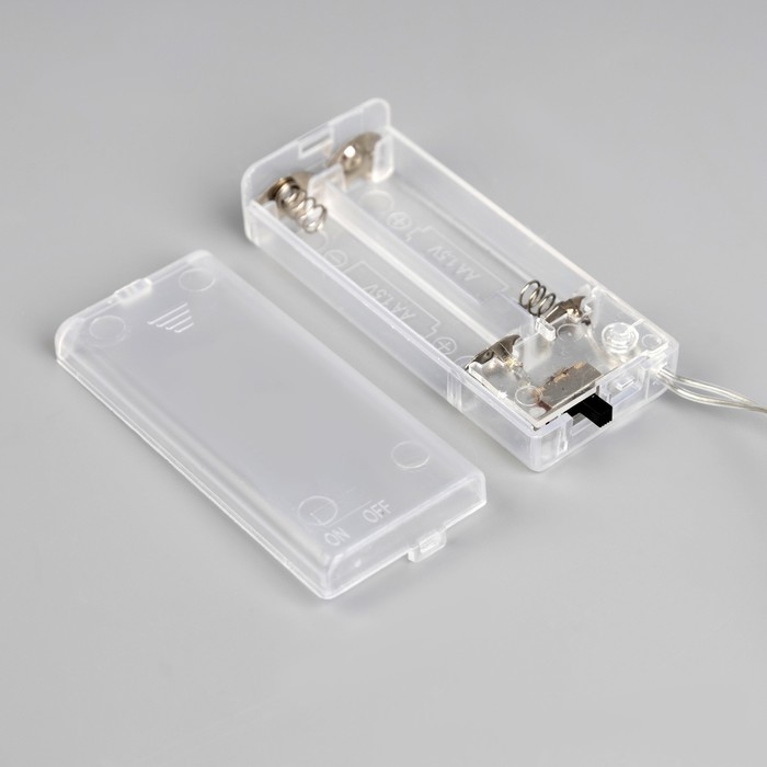 Гирлянда «Нить» 2 м с насадками «Фиолетовый фонарик», IP20, прозрачная нить, 10 LED, батарейки AAх2 (нет в комплекте), свечение тёплое белое Гирлянда «Нить» 2 м с насадками «Фиолетовый фонарик», IP20, прозрачная нить, 10 LED, батарейки AAх2 (нет в комплекте), свечение тёплое белое