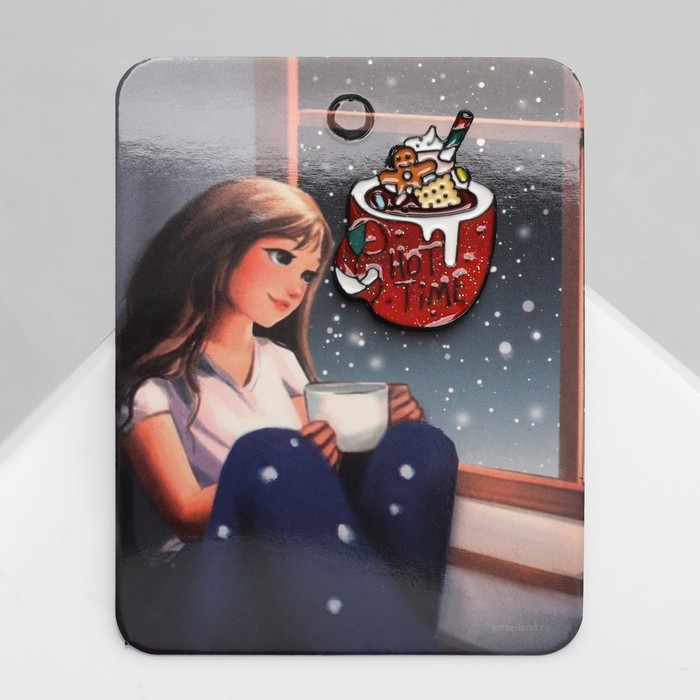 Значок «Пряность» кружка со сладостями, цветной в чёрном металле Значок «Пряность» кружка со сладостями, цветной в чёрном металле