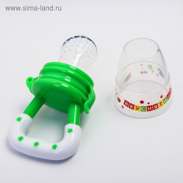 Ниблер «Вкуснятина» с силиконовой сеточкой, цвет зелёный Ниблер «Вкуснятина» с силиконовой сеточкой, цвет зелёный