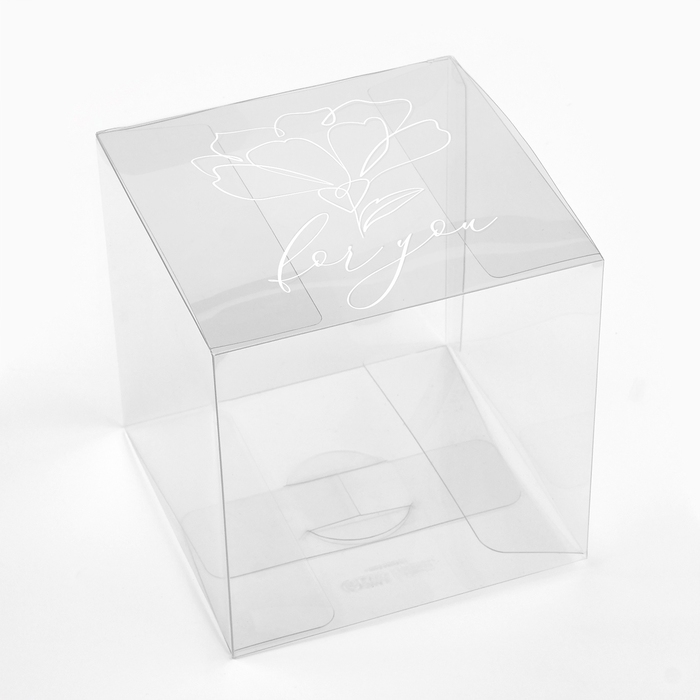 Коробка подарочная ПВХ, упаковка, «Расцветай», 12 х 12 х 12 см