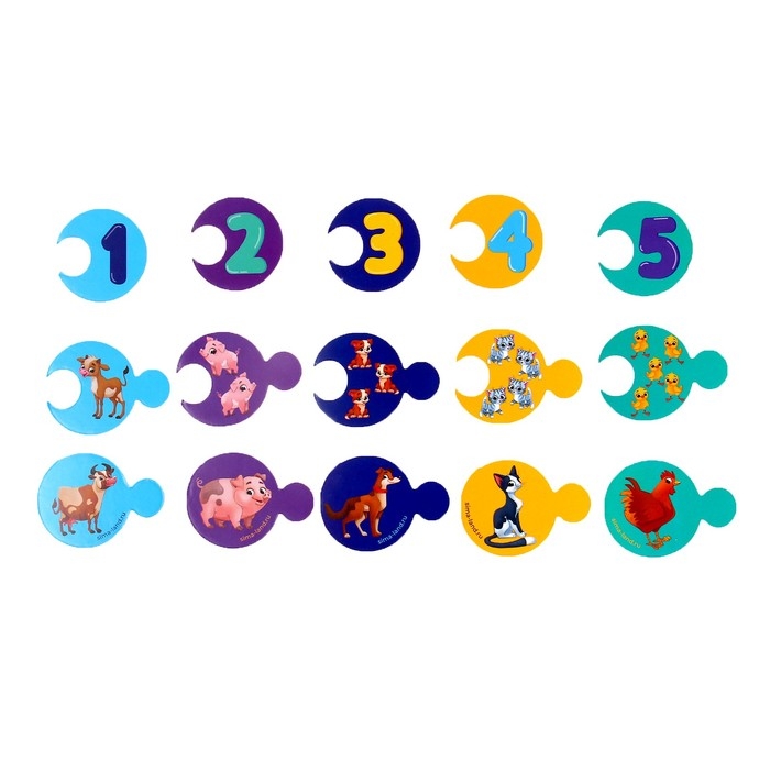 Пазлы логические 3 в 1 «Мама, малыш и счёт»