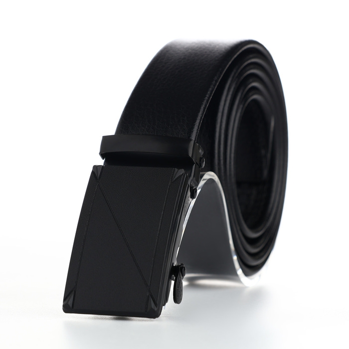 Ремень мужской, ширина 3,5 см, пряжка автомат, цвет чёрный Ремень мужской, ширина 3,5 см, пряжка автомат, цвет чёрный