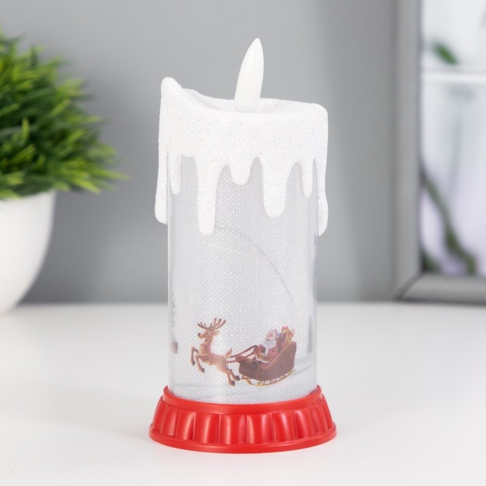 Ночник Ночник " Морозная свеча" LED RGB от батареек LR44 6х6х10 см RISALUX