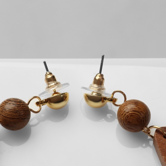 Серьги «Ваканда» стиль, капля, цвет коричневый Серьги «Ваканда» стиль, капля, цвет коричневый