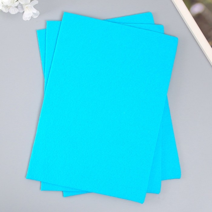 Набор мягкого фетра Набор мягкого фетра "Астра" (3 шт) голубой, 3 мм, 400 гр. 20х30 см