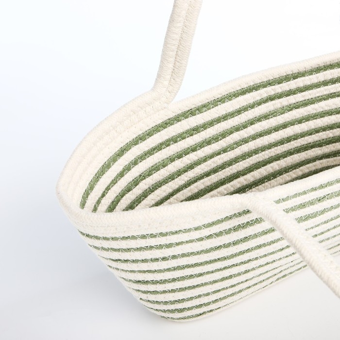 Сумка-тоут без застёжки, цвет белый/зелёный