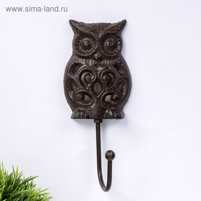 Крючок декоративный металл Крючок декоративный металл "Филин с узорами" 17,5х7,3х6 см