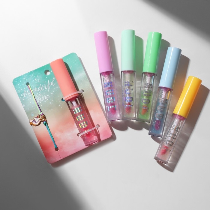 Набор 2 предмета: браслет, блеск для губ «Единорог», цветной, 6 см Набор 2 предмета: браслет, блеск для губ «Единорог», цветной, 6 см