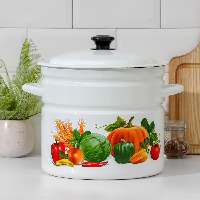 Кастрюля эмалированная цилиндрическая, 10 л, деколь МИКС Кастрюля эмалированная цилиндрическая, 10 л, деколь МИКС