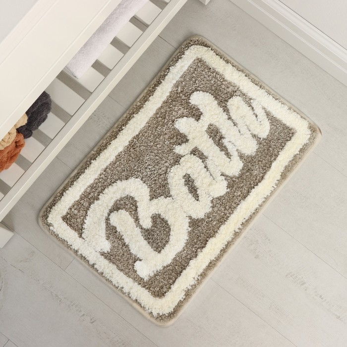 Коврик для ванной и туалета SAVANNA «Bath», 40×60 см, цвет бежевый Коврик для ванной и туалета SAVANNA «Bath», 40×60 см, цвет бежевый